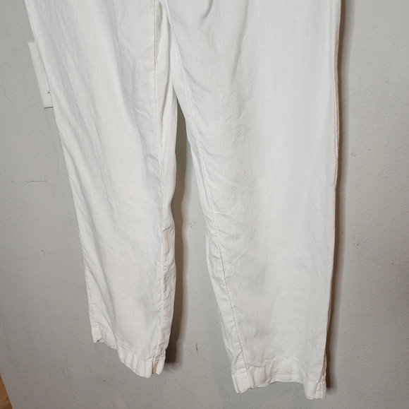 Chico's 20 Tall Linen White Straightleg Pull On Pant Pockets Chico's Size 4 Tall - Picture 15 of 16
